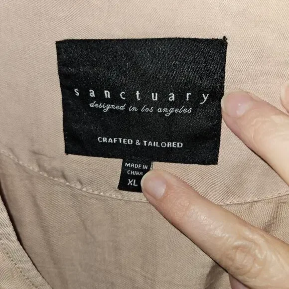 Sanctuary Lightweight Pink Utility Button Down Jacket XL - Picture 8 of 9